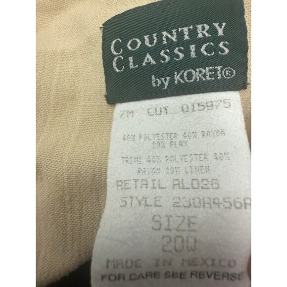 VTG Koret Cottage Core Shirt Womens SZ 20W Vest Shirt Button Yellow White Plus - Picture 3 of 5